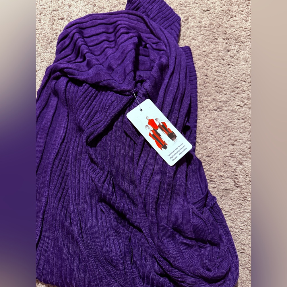 Purple Ribbed Sweater